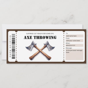 Ax Throwing-Geschenkgutschein Einladung