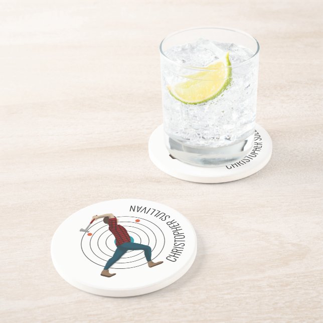 Ax Throwing Getränkeuntersetzer (Seite)