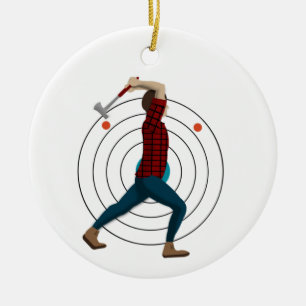 Ax Throwing Keramik Ornament