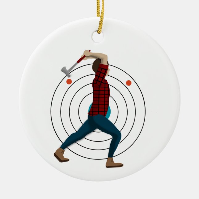 Ax Throwing Keramik Ornament (Vorne)