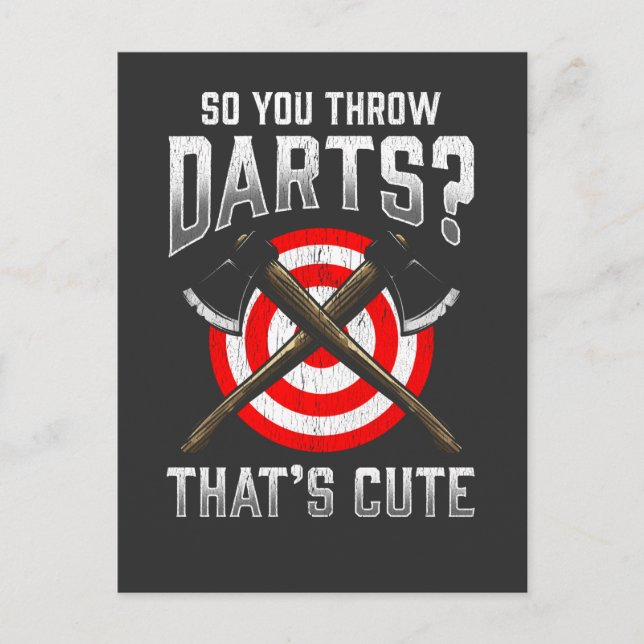 Ax Throwing Lumberjack Darts Forest Carpenter Postkarte (Vorderseite)