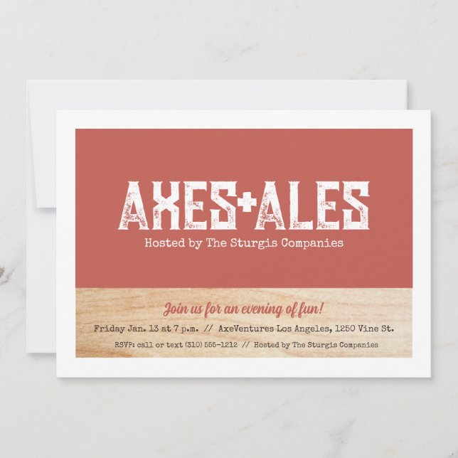 Ax Throwing-Party Einladung (Vorderseite)