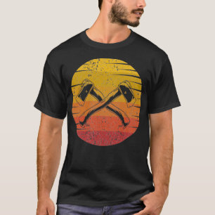 Ax Throwing Retro Sunset Ax Throwing Hatchett Lu T-Shirt