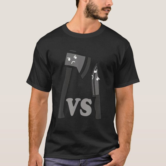 Ax VS Knife Überlebensschulung Bushcraft Natur T-Shirt (Vorderseite)