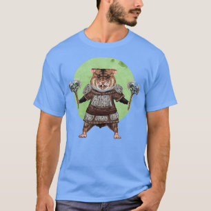 Ax Weilding Hamster in grün T-Shirt