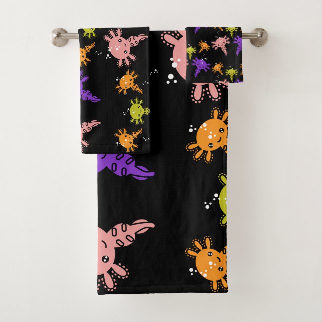 Axaotl Salamander Kids Gift Badhandtuch Set (Insitu)