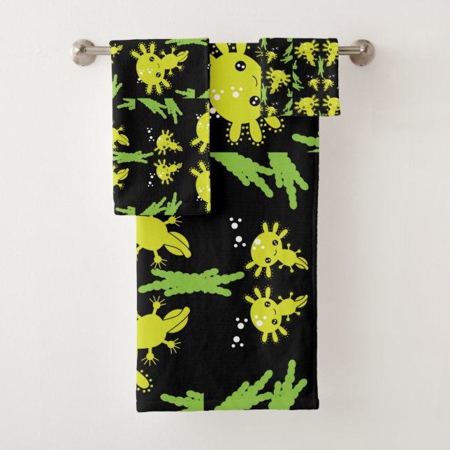 Axaotl Salamander Kids Gift Badhandtuch Set (Insitu)