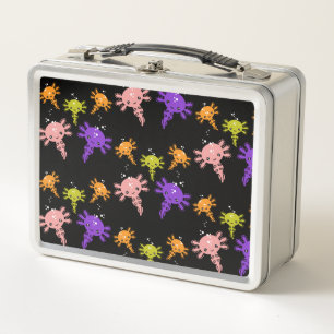 Axaotl Salamander Kids Gift Metall Brotdose