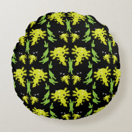 Axaotl Salamander Kids Gift Rundes Kissen