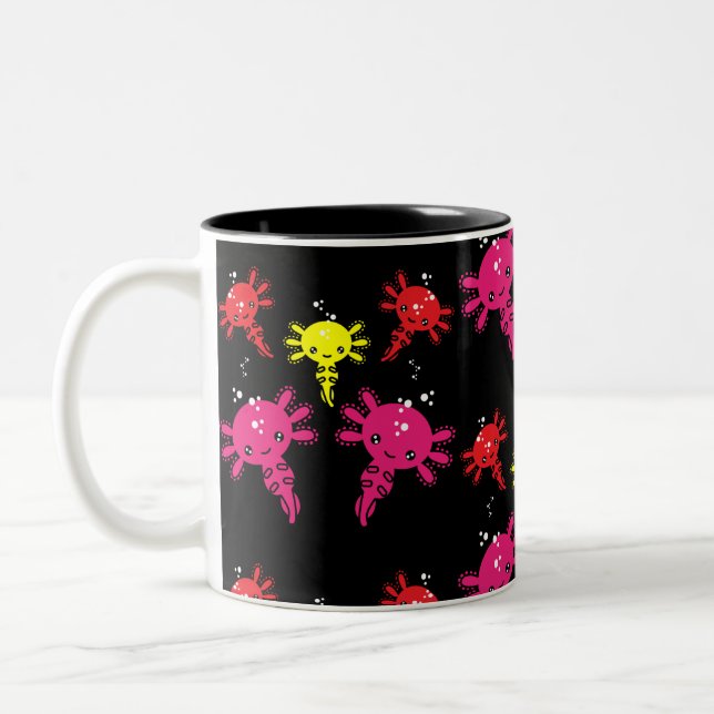 Axaotl Salamander Kids Gift Zweifarbige Tasse (Links)
