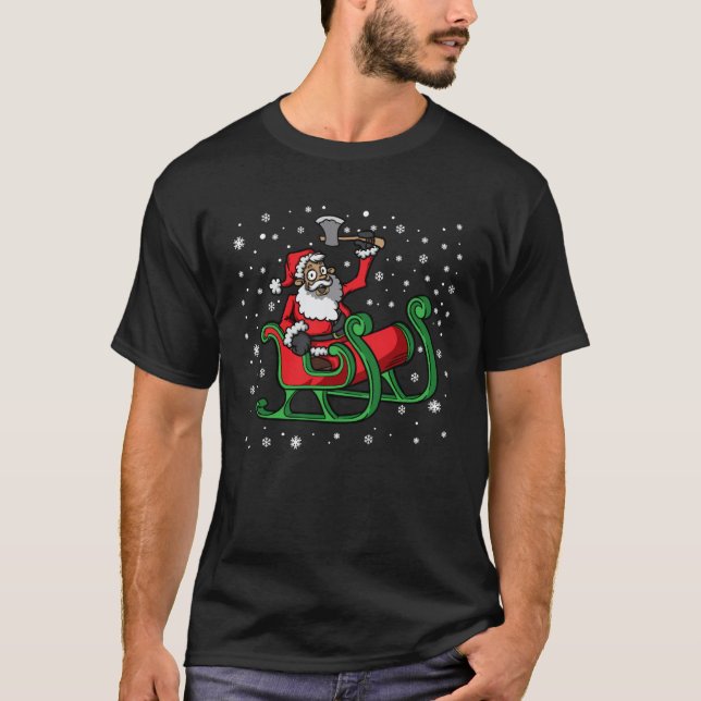 Axe Throwing Santa Claus Ax Thrower Christmas T-Shirt (Vorderseite)