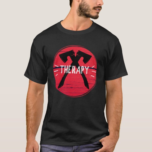 Axe Throwing Therapy Graphic T-Shirt (Vorderseite)