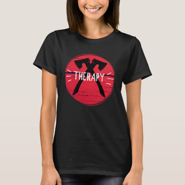 Axe Throwing Therapy Graphic T-Shirt (Vorderseite)