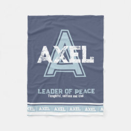 Axel Name bedeutet Sport monogramm blau Fleecedecke
