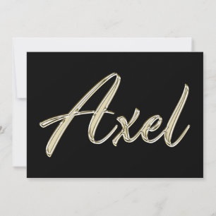 Axel Name white gold Handwriting Karte