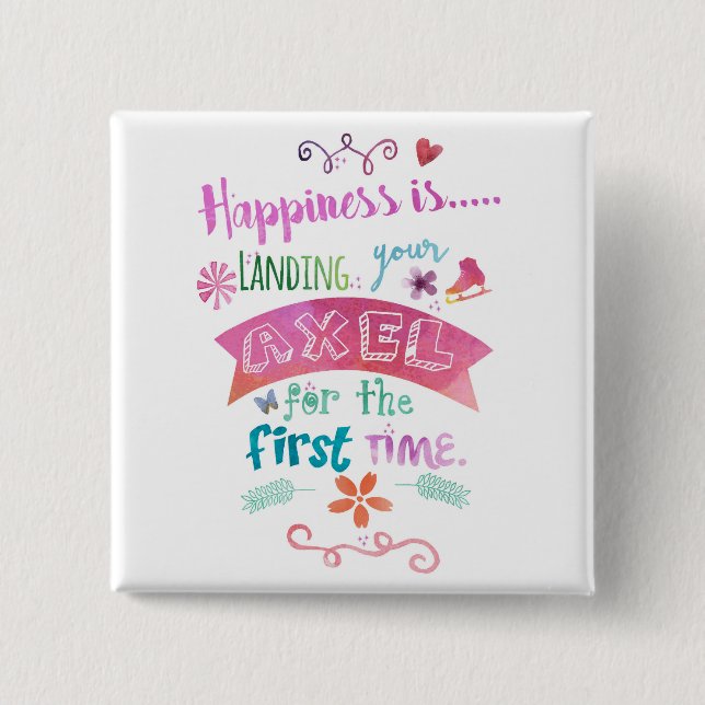 Axel-Zahl Skate-Quadrat-Magnet Button (Vorderseite)