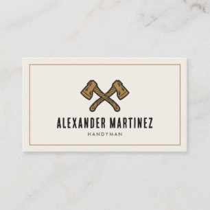 Axes Handyman Woodworker Lumberjack Carpenter Visitenkarte