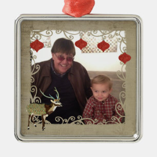 Axis-Hirsch-Weihnachts-Foto-Ornament Ornament Aus Metall