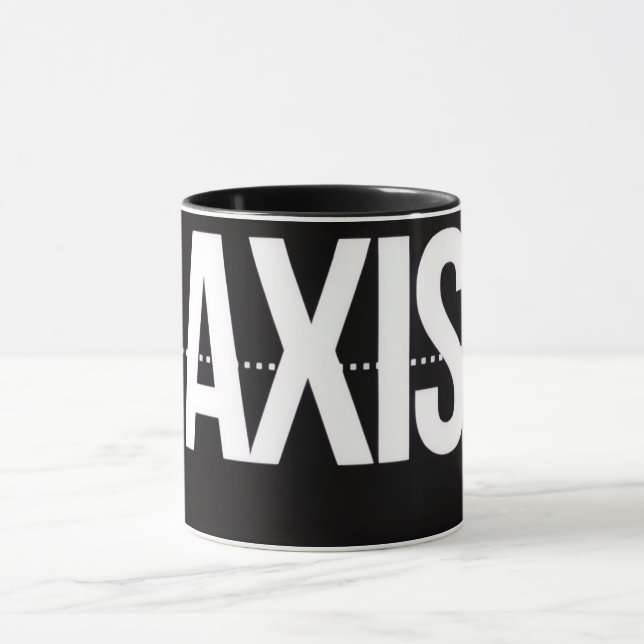 Axis Minimalist Black Mug – Clean Typography Motiv Tasse (Zentrum)