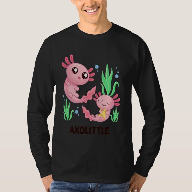 Axolittle Cute Axolotl Pun Funny Little Sister Bro T-Shirt (Vorderseite)