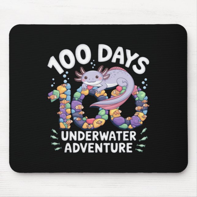 Axolotl 100 Days of School Underwater Adventure Sm Mousepad (Vorne)