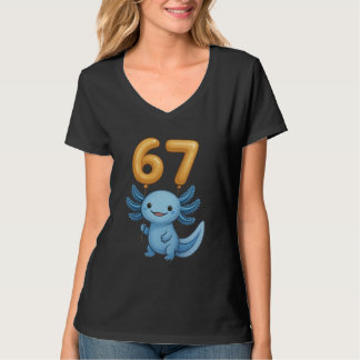 Axolotl 67 Meme Six Seven Balloon Funny Gen Alpha  T-Shirt