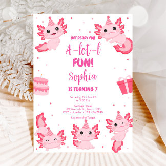 Axolotl Alotl Fun Birthday Party Invitation Einladung