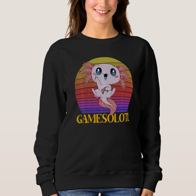 Axolotl Amphibian  Sayings Gamer Sweatshirt (Vorderseite)