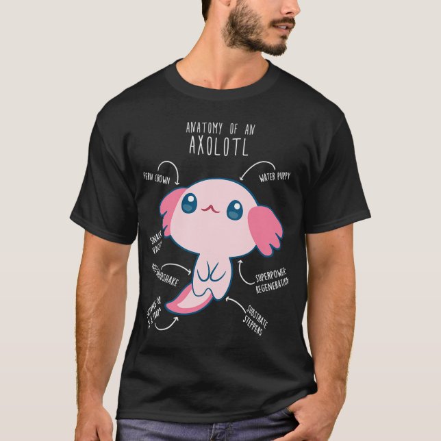 Axolotl Anatomie T-Shirt (Vorderseite)