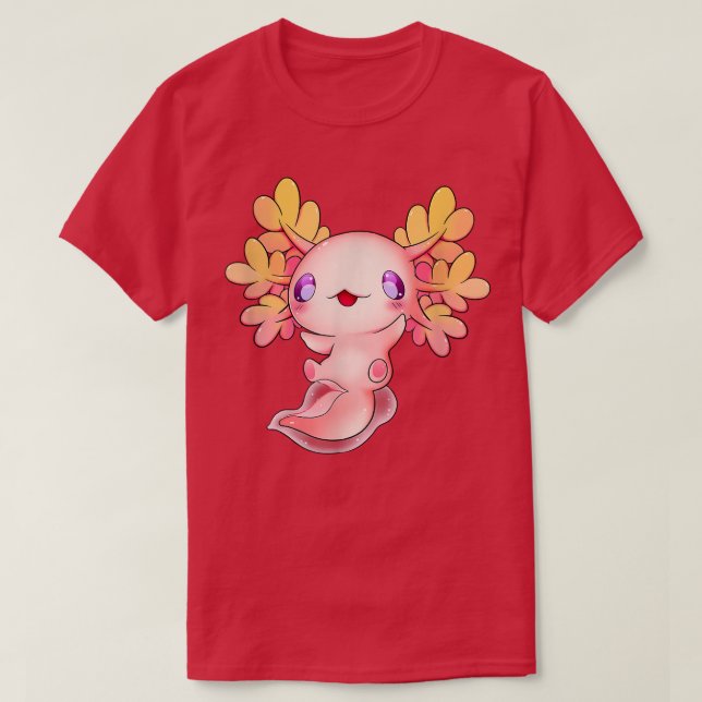 Axolotl Anime Fish Niedlich Baby Lizard Kawaii Pas T-Shirt (Design vorne)