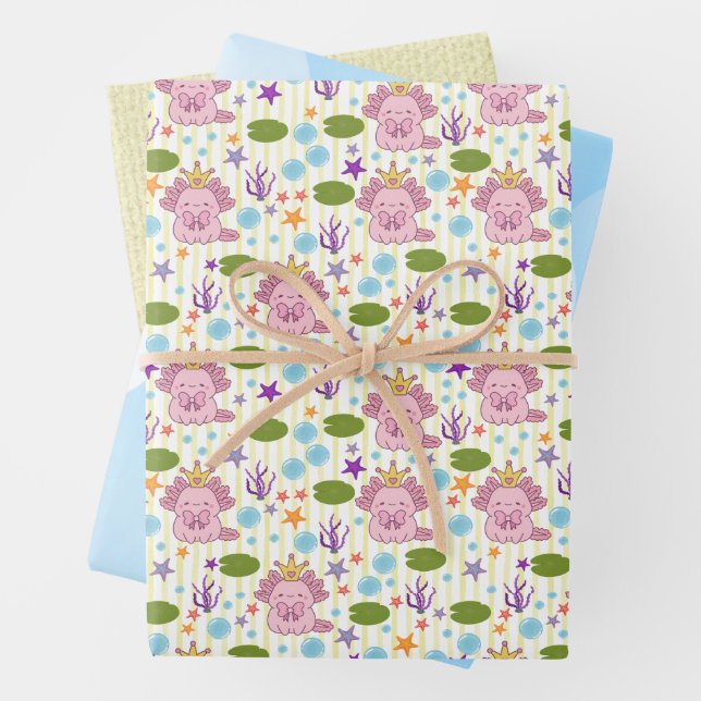 Axolotl Aquarium Girl Geschenkpapier Set (Beispiel)