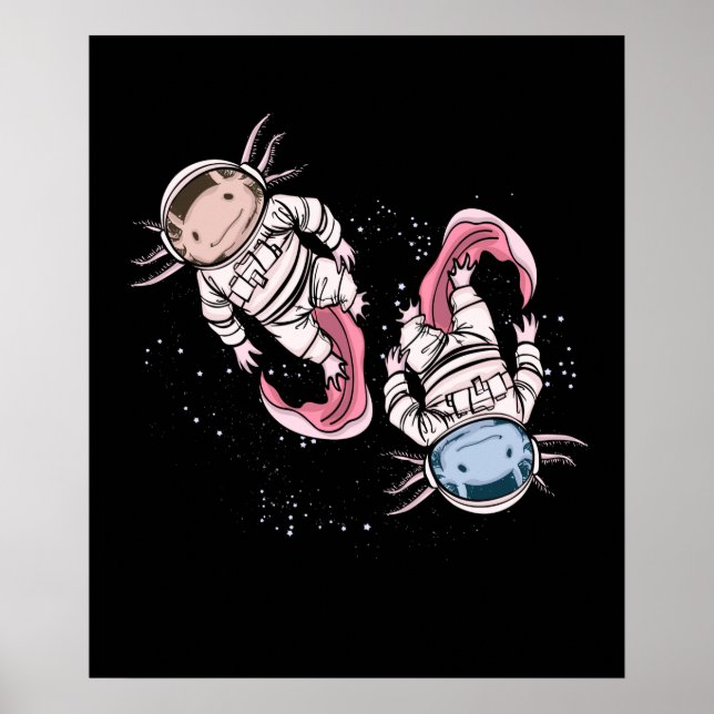 Axolotl Astronaut Gift Kids Outer Space Axel Poster (Vorne)
