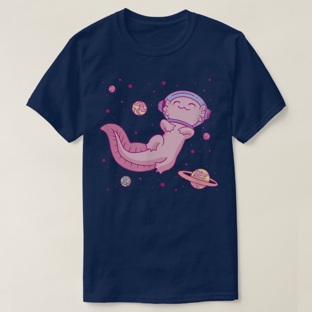 Axolotl Astronaut Spaceman Outter Space Planets Ka T-Shirt (Design vorne)