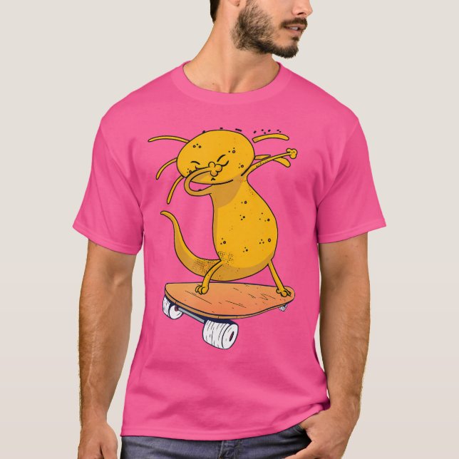 Axolotl auf der Skateboard Funny Skateboard Salama T-Shirt (Vorderseite)