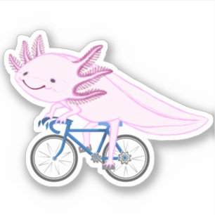 Axolotl auf einem Fahrrad Aufkleber