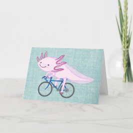 Axolotl auf einem Fahrrad Einladung