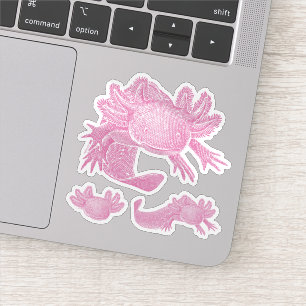 Axolotl-Aufkleber - ROSA - 3er Pack Aufkleber
