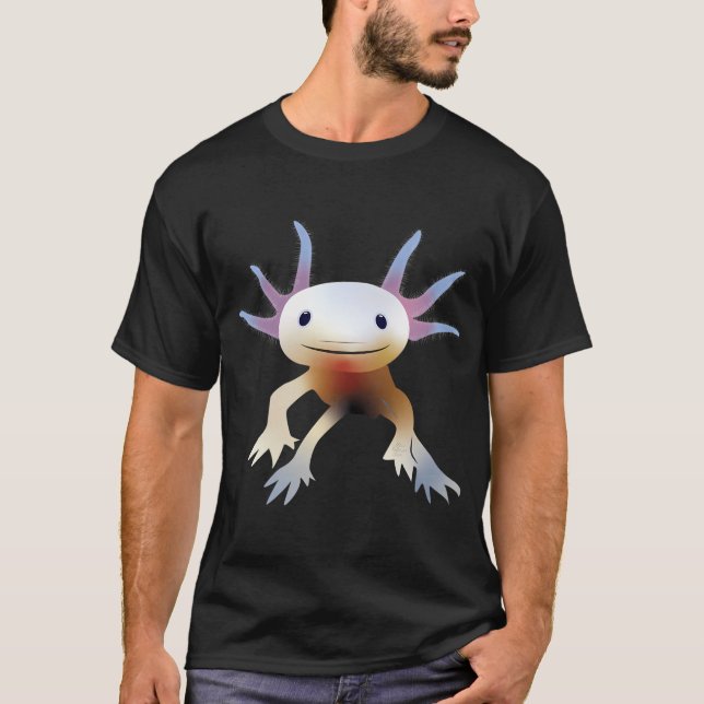 Axolotl-Aufkleber T-Shirt (Vorderseite)