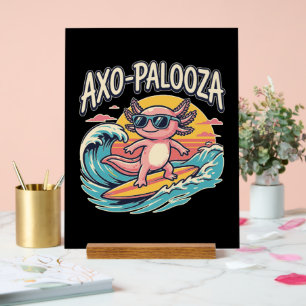 Axolotl Axo-Palooza Parodie im Stil der 90er Jahre Acrylschild
