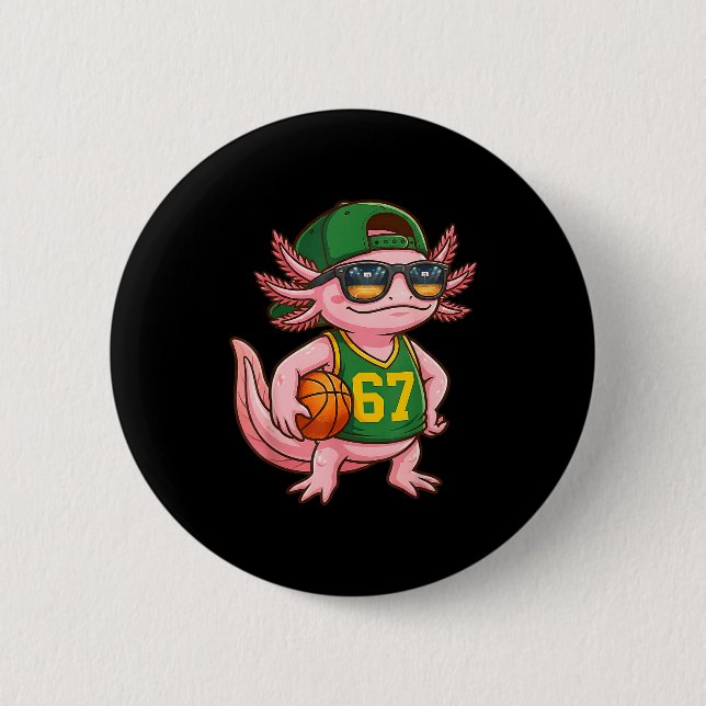 Axolotl Basketball 67 Gen Alpha Slang Srts Men Boy Button (Vorderseite)