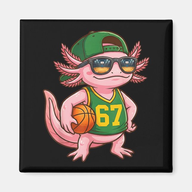 Axolotl Basketball 67 Gen Alpha Slang Srts Men Boy Magnet (Vorne)