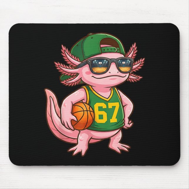 Axolotl Basketball 67 Gen Alpha Slang Srts Men Boy Mousepad (Vorne)