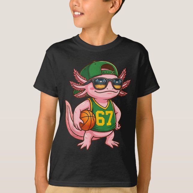 Axolotl Basketball 67 Gen Alpha Slang Srts Men Boy T-Shirt (Vorderseite)