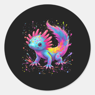 Axolotl Beautiful Colorful Art Niedlich Kawaii Axo Runder Aufkleber