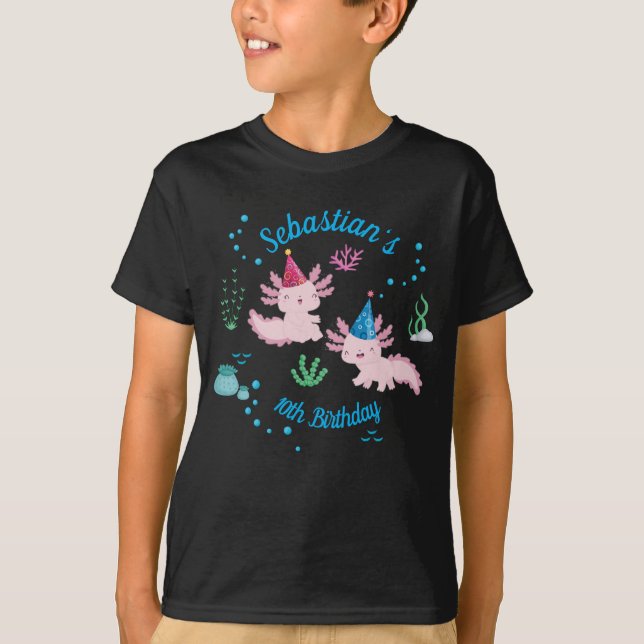 Axolotl Birthday Boy T - Shirt (Vorderseite)