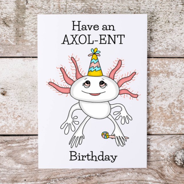 Axolotl Birthday Card mit Farbseite innen Karte (Von Creator hochgeladen)