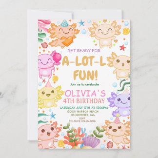 Axolotl Birthday Einladung