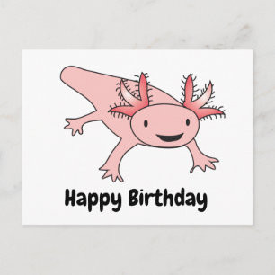Axolotl Birthday Funny Niedlich Postkarte