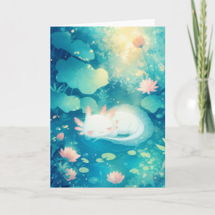 Axolotl Blume Pond Serenity Karte