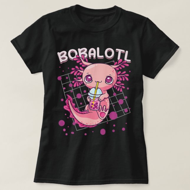 Axolotl Boba Tea Bubble Tea Kawaii Anime Japanisch T-Shirt (Design vorne)